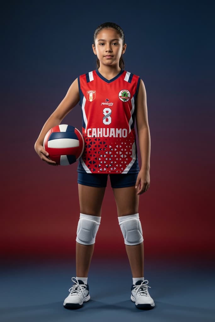 Jugadora de CAHUAMO con uniforme oficial en sesión formativa